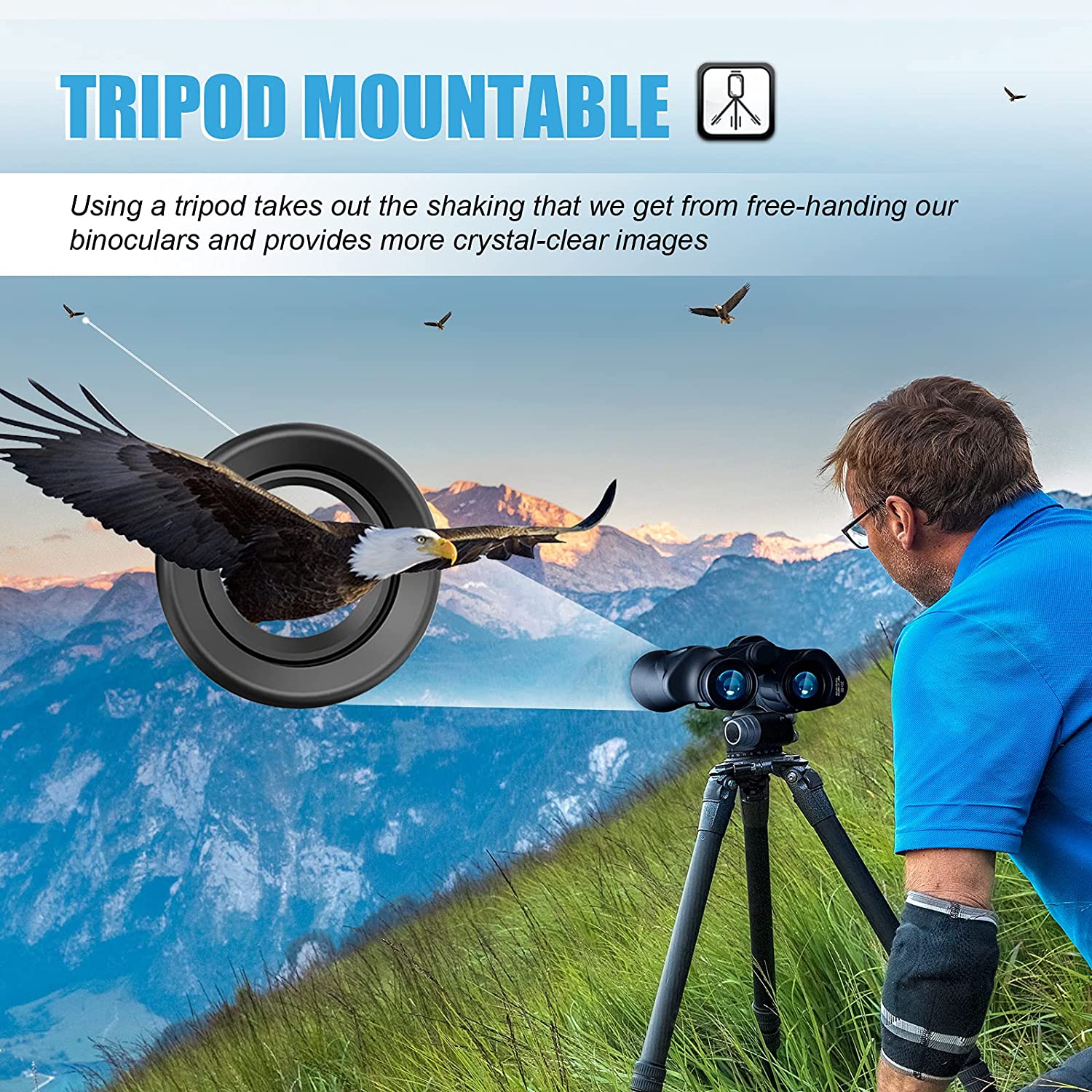 Yenguan Binoculars for Adults - 20x50 HD Professional Binoculars for Bird Watching Clear Weak Light Night Vision Binoculars Easy Focus Binoculars for Kids Hunting Birding Sports Hiking Concerts (Waterproof)