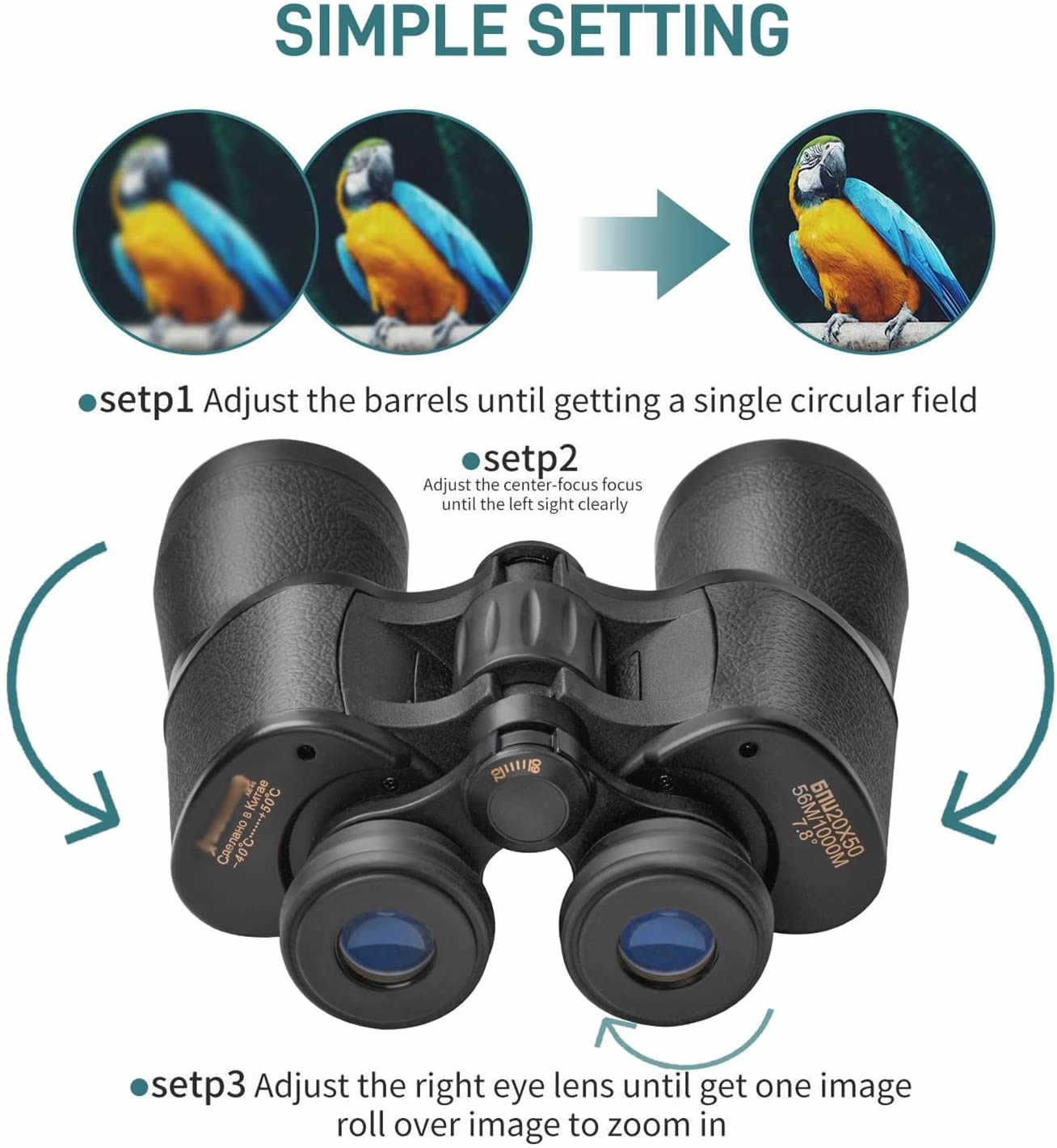 Yenguan Binoculars 20x50 for Adults,Waterproof/Professional Binoculars Durable & Clear BAK4 Prism FMC Lens,Suitable for Outdoor Sports,Concert and Bird Watching