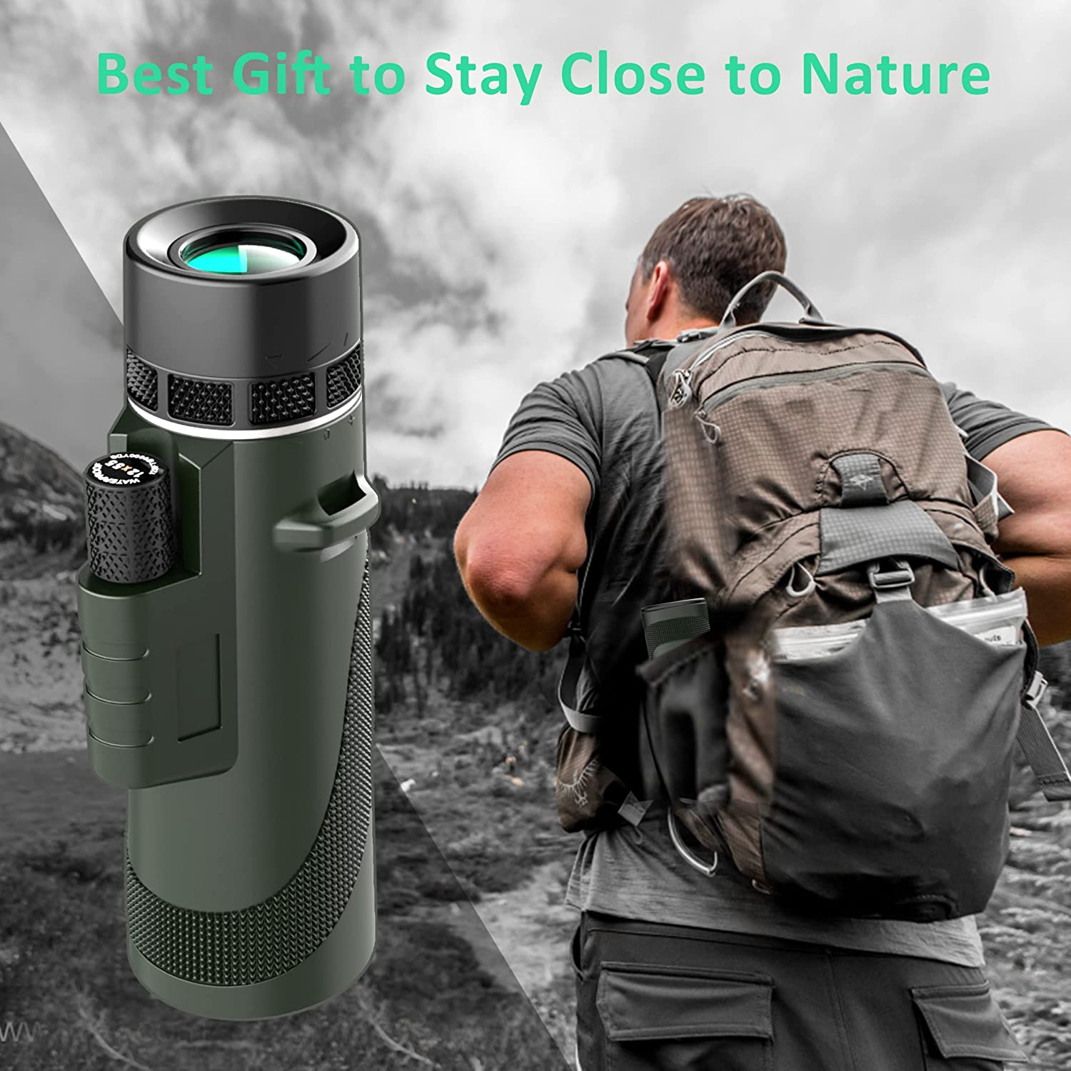Yenguan 12x55 Monocular Telescope with Upgraded Tripod, Smartphone Adapter, Hand Strap for Adults Kids, High Power Monocular Scope for Bird Watching Hunting Camping Hiking Travling